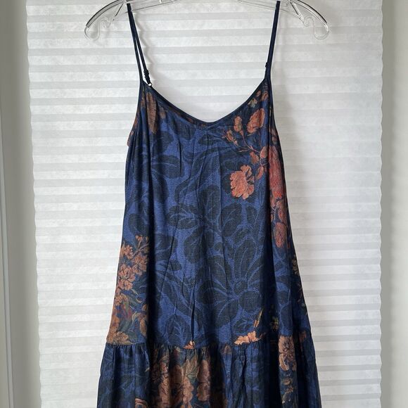 Peruvian Conection midi Dress tiered spaghetti strap floral print size US 2 - Picture 5 of 7